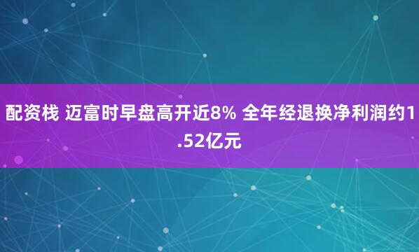 配资栈 迈富时早盘高开近8% 全年经退换净利润约1.52亿元