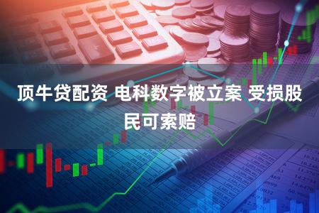 顶牛贷配资 电科数字被立案 受损股民可索赔